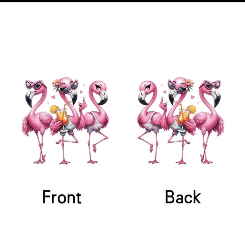 Pink Flamingo Acrylic Bag Charm Mirror Tag - Choose 1 - Picture 8 of 9